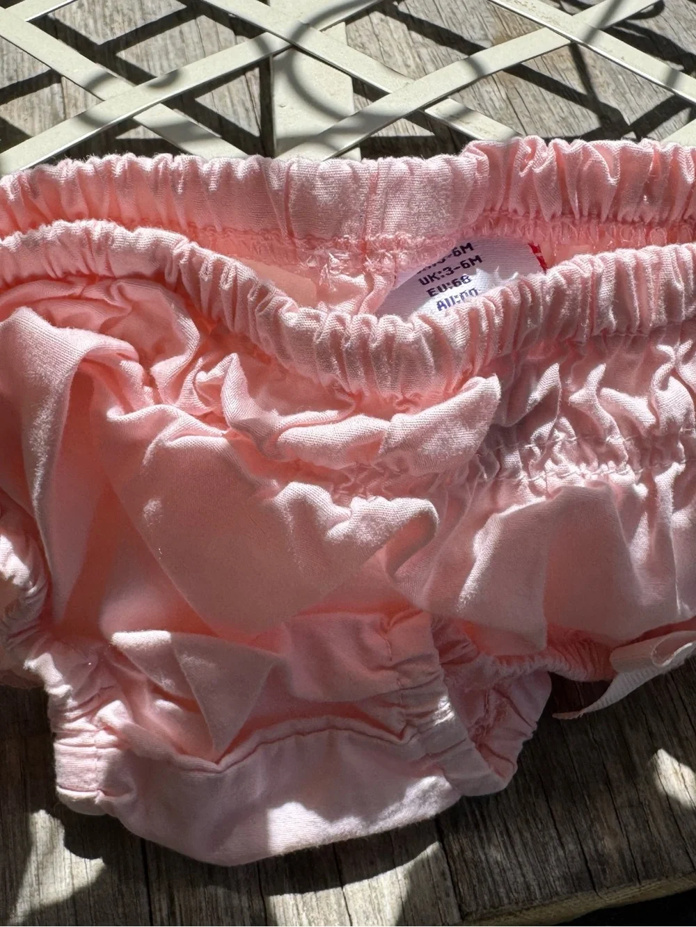 Piper & Posie White & Light Pink Ruffled Dress Set. Size 3-6M